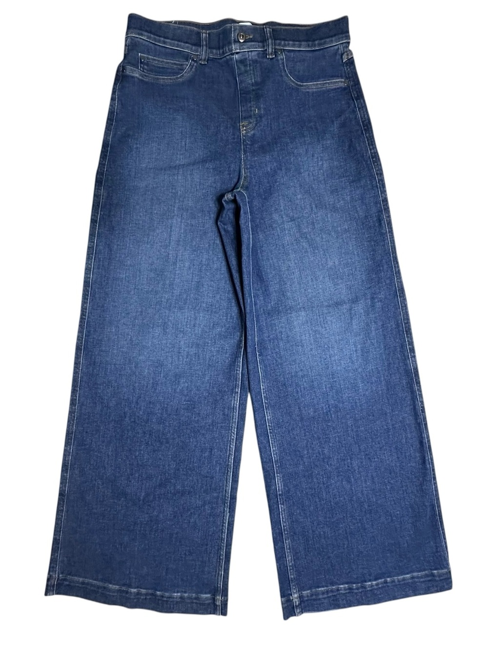 SPANXshape NWOT Everywhere Pull On Wide Leg Blue Jeans Sz.XL Boho-Chic Casual